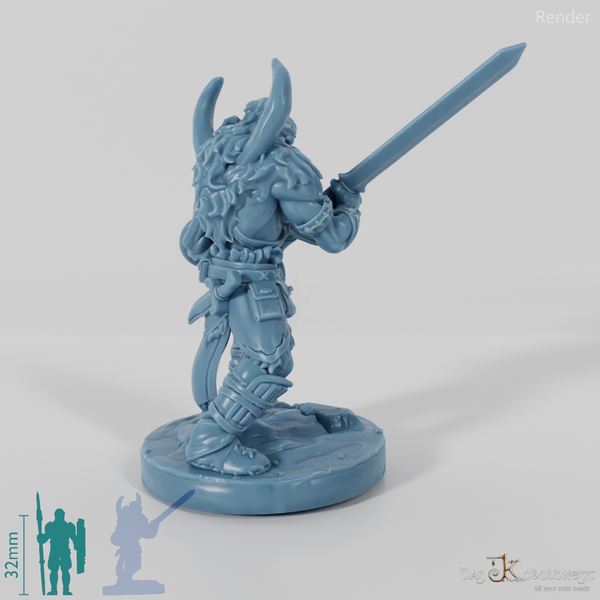 Vaultamir, Stoischer Barbar mit Schwert (Pose 2)