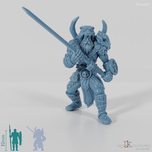 Vaultamir, Stoischer Barbar mit Schwert (Pose 2)