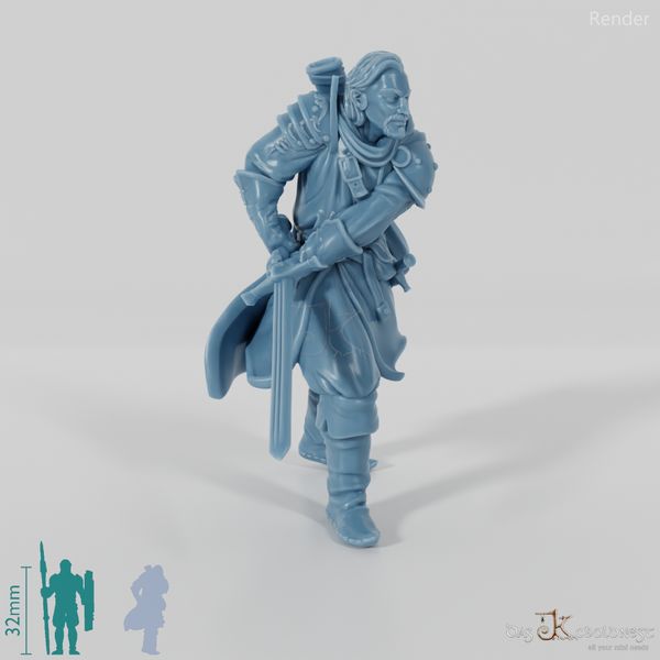 Tapferer Krieger mit Zweihandschwert