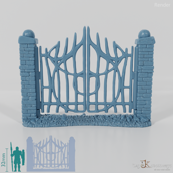 Zaun - Eisernes Friedhofszauntor A