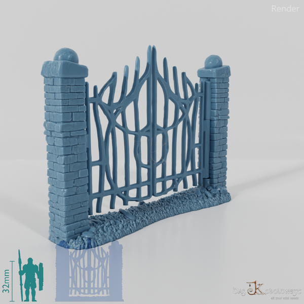 Zaun - Eisernes Friedhofszauntor A