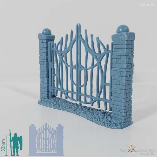 Zaun - Eisernes Friedhofszauntor A