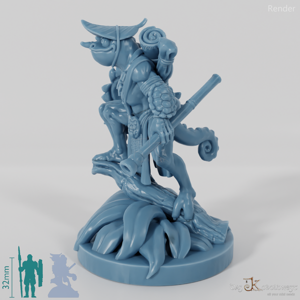 Xuchatla, Echsenvolk Schurke mit Blasrohr (Pose 2)