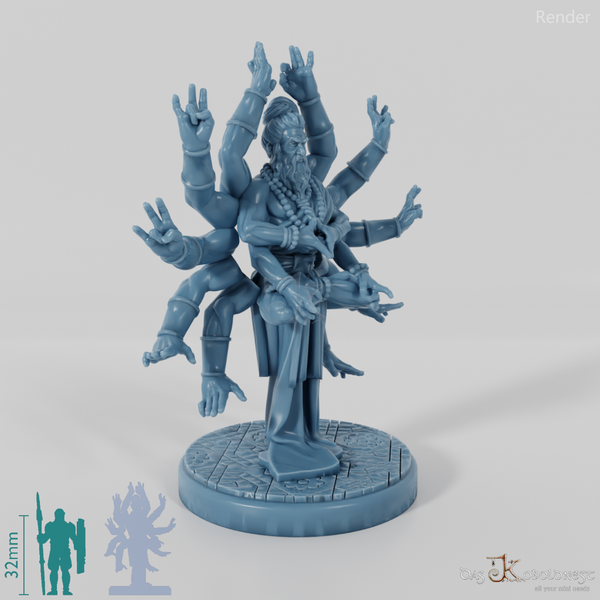 Praaj, meditierender Yogi mit vierzehn Armen