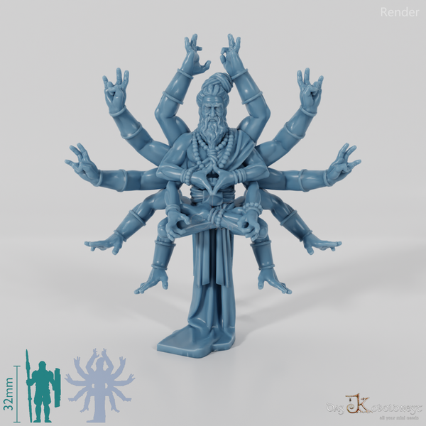 Praaj, meditierender Yogi mit vierzehn Armen