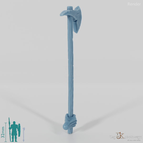 Geister-Axt A, hinten gegriffen mit Hand