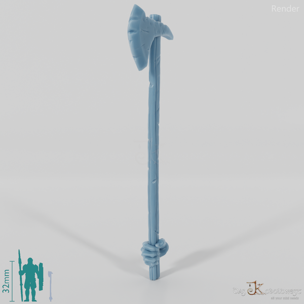 Geister-Axt A, hinten gegriffen mit Hand