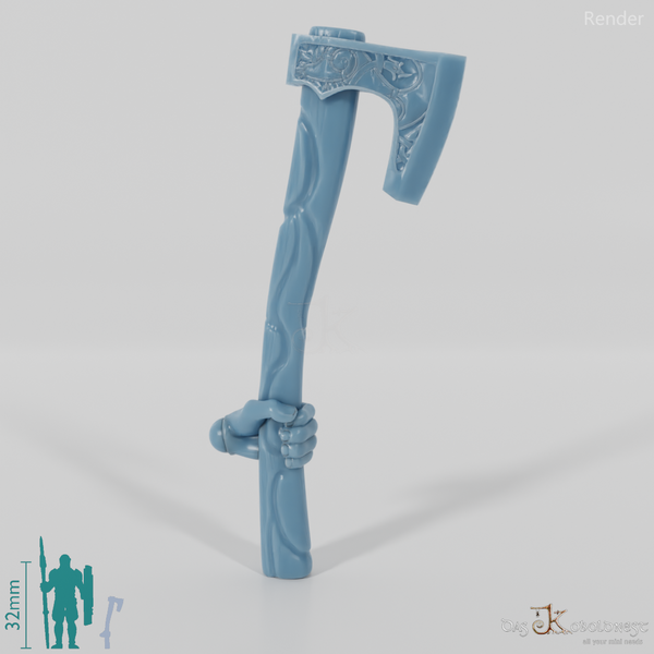 Reitervolk-Axt, verziert 2 mit Hand