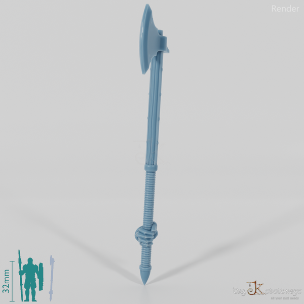 Menschen-Axt, hinten gegriffen mit Hand (Gonthan)