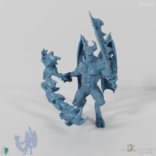 Balor mit Flammenpeitsche und Schwert