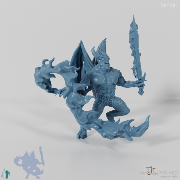 Balor mit Flammenpeitsche und Schwert