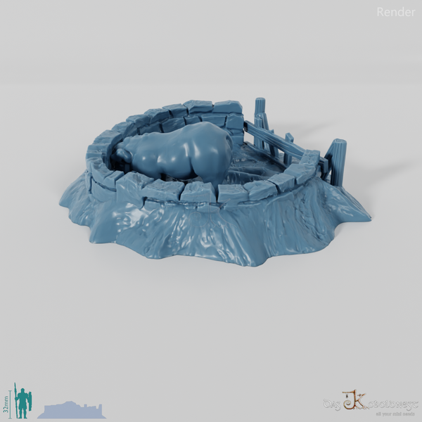 Stall - Schweinegehege mit Schwein