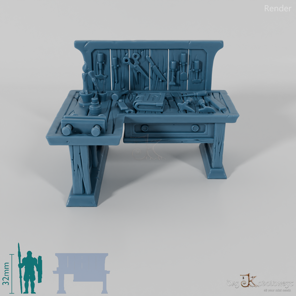 Buchbinderei - Großer Werkstattschreibtisch