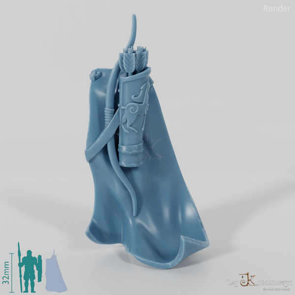 Reitervolk-Umhang mit Pfeilköcher und Bogen