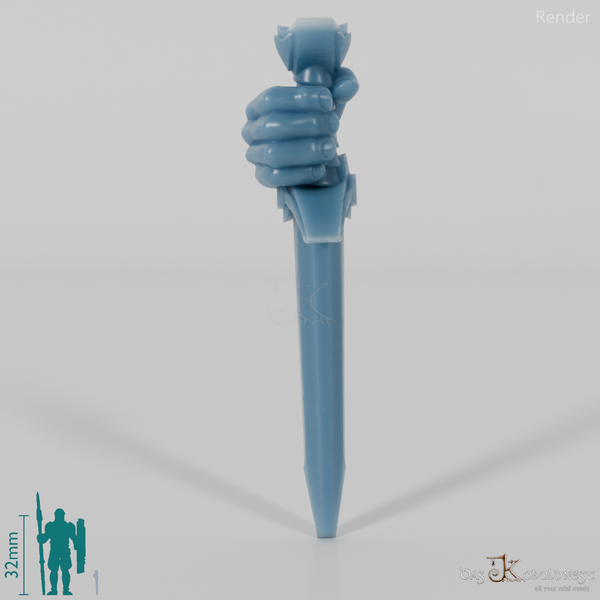 Halbling-Dolch B mit Hand (Gesenkt)