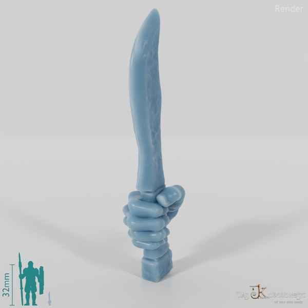 Ork-Dolch C mit Hand (Klinge oben)