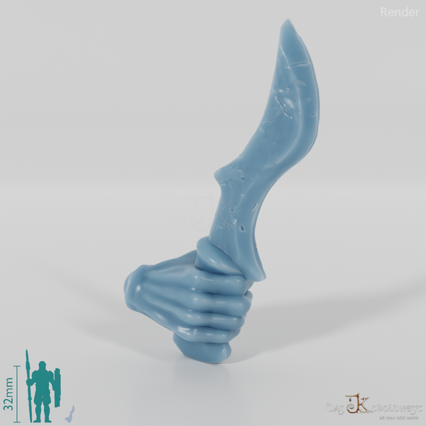 Ork-Dolch E mit Hand (Klinge oben)