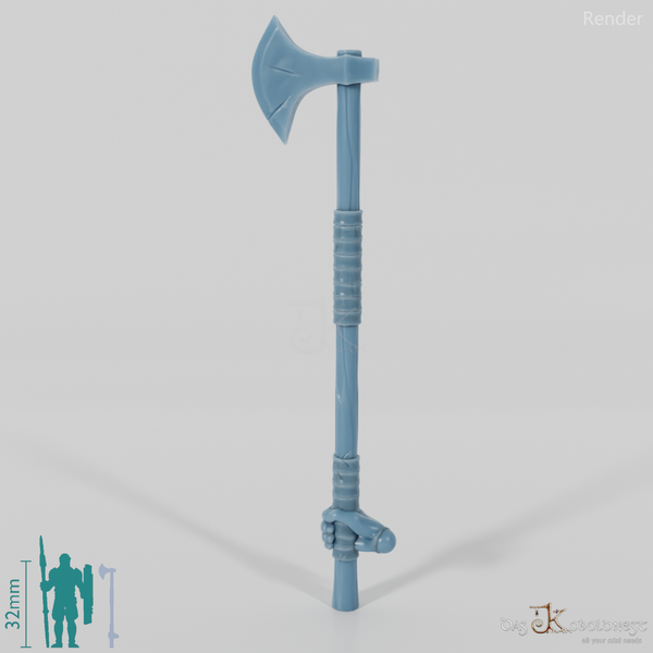 Reitervolk-Dänenaxt 1 mit Hand