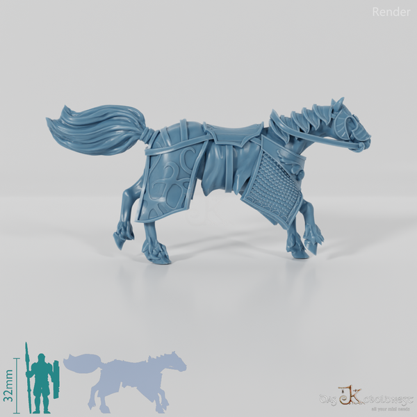 Pferd - Elfisches Schlachtross im Galopp