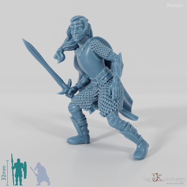 Lichtwald-Kämpferin mit Schwert