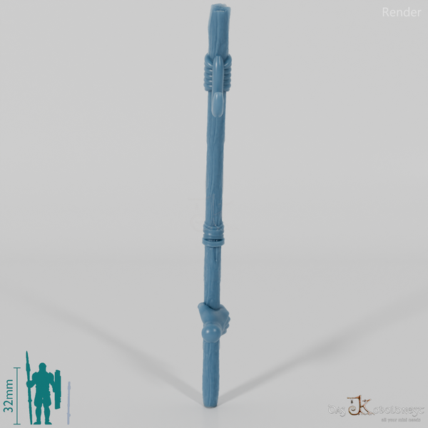 Halbling-Angel, unten gegriffen mit Hand