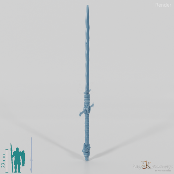 Geister-Flamberge, hinten gegriffen mit Hand