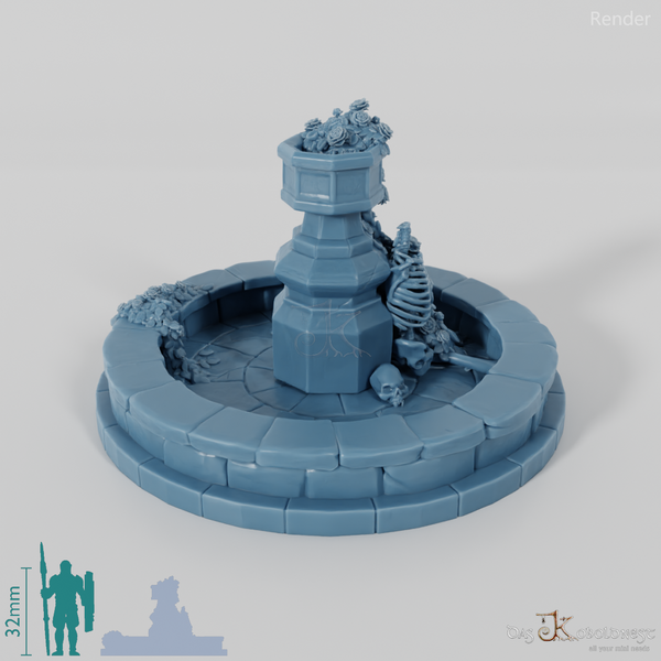 Zierbrunnen - Brunnen mit Skelett