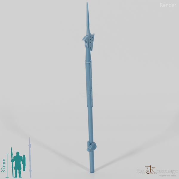 Menschen-Hellebarde B, hinten gegriffen mit Hand (Gonthan)