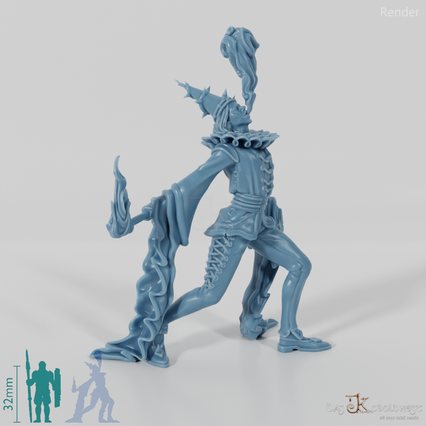 Harlekin mit Flammenatem