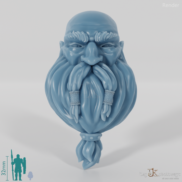 Zwergenkopf - Männlich mit Glatze und langem Bart