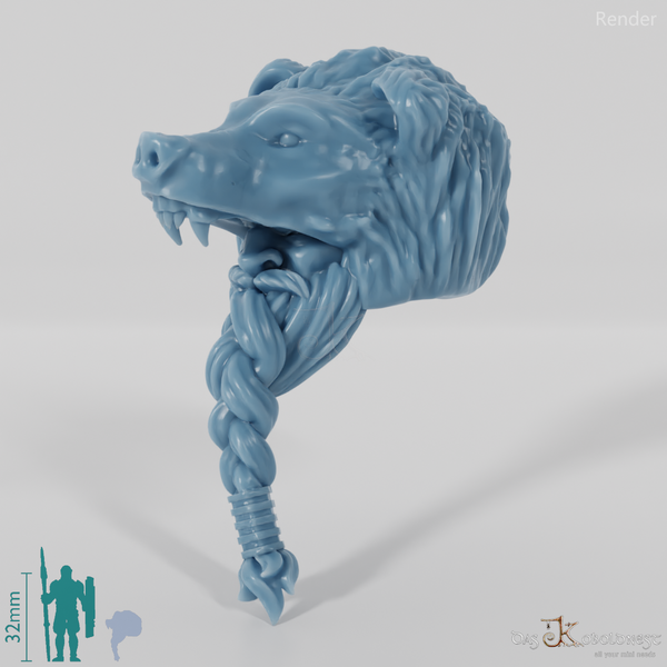 Zwergenkopf - Männlich mit Bärenkopf und langem Bart