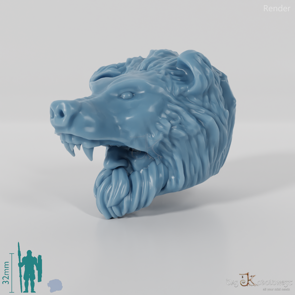 Zwergenkopf - Männlich mit Bärenkopf und kurzem Bart