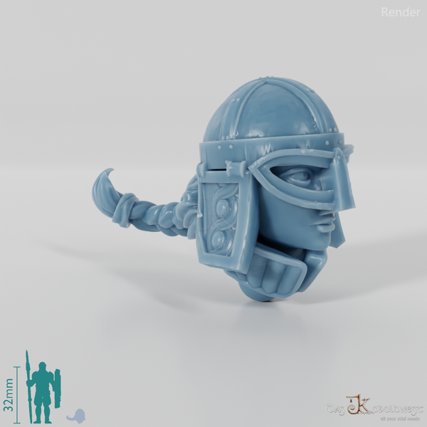 Reitervolk-Kopf - Weiblich mit Helm 3