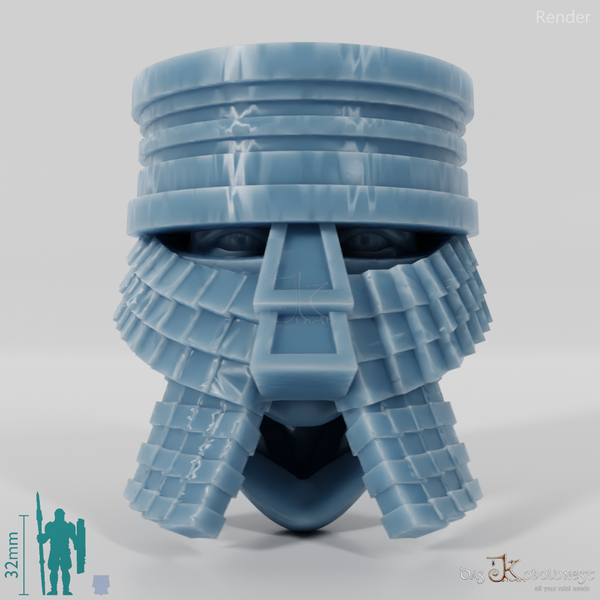 Zwergenkopf - Weiblich mit Topfhelm