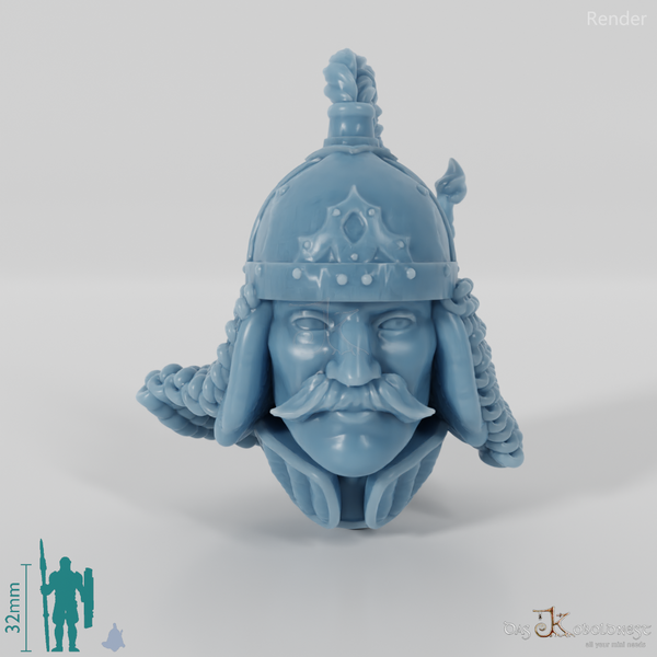 Reitervolk-Kopf - Männlich mit Schnurrbart 3