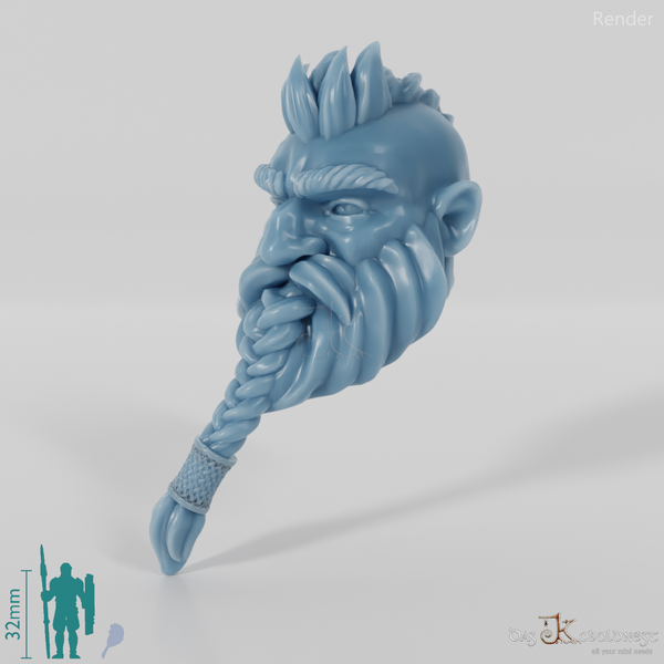 Zwergenkopf - Männlich mit geflochtenem Bart