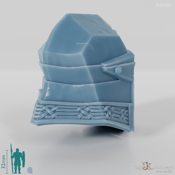 Zwergenkopf - Männlich mit Visierhelm