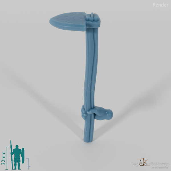 Halbling-Hacke mit Hand