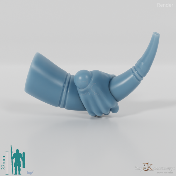 Reitervolk-Signalhorn mit Hand