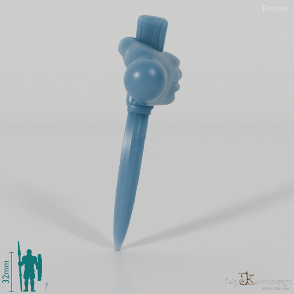 Halbling-Messer mit Hand (Gesenkt)