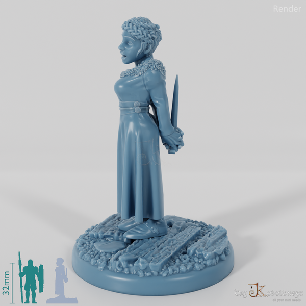 Nordische Sängerin, bewaffnet