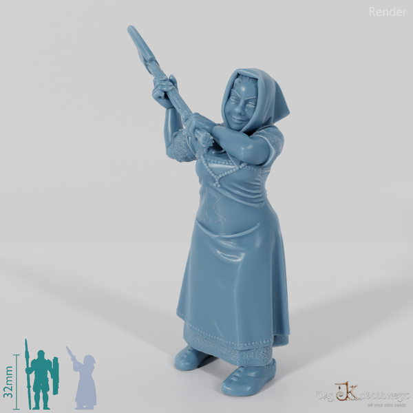 Nordische Lastenträgerin, bewaffnet