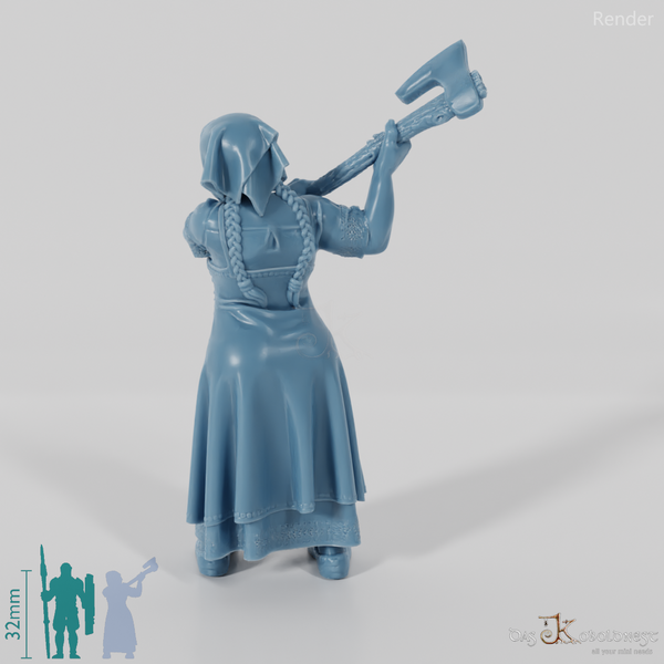 Nordische Lastenträgerin, bewaffnet