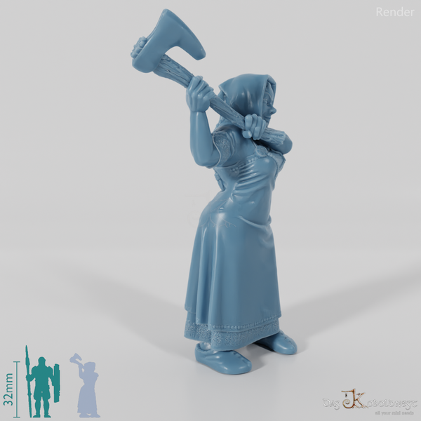 Nordische Lastenträgerin, bewaffnet