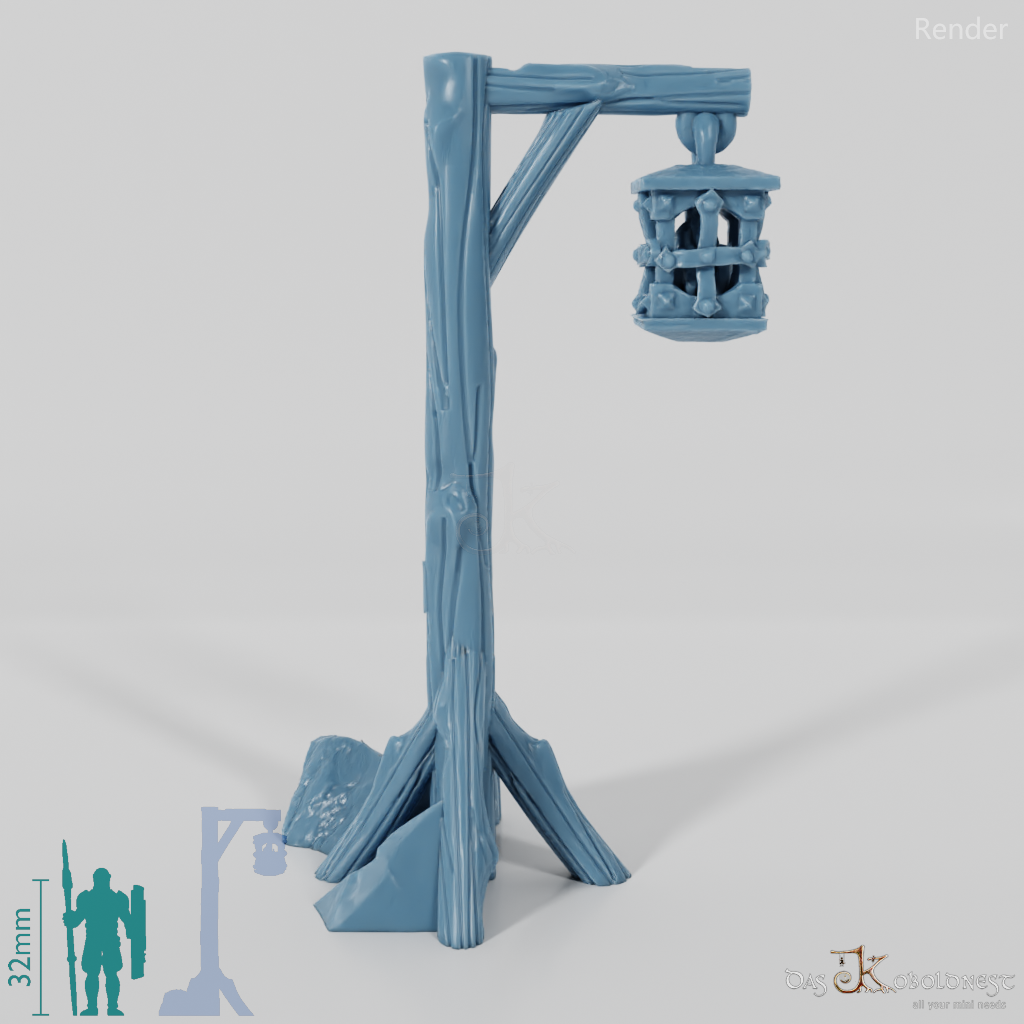 Laterne - Straßenlaterne an Holzmast 03