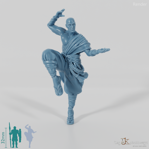 Ausgestoßener Mönch in Kampfhaltung