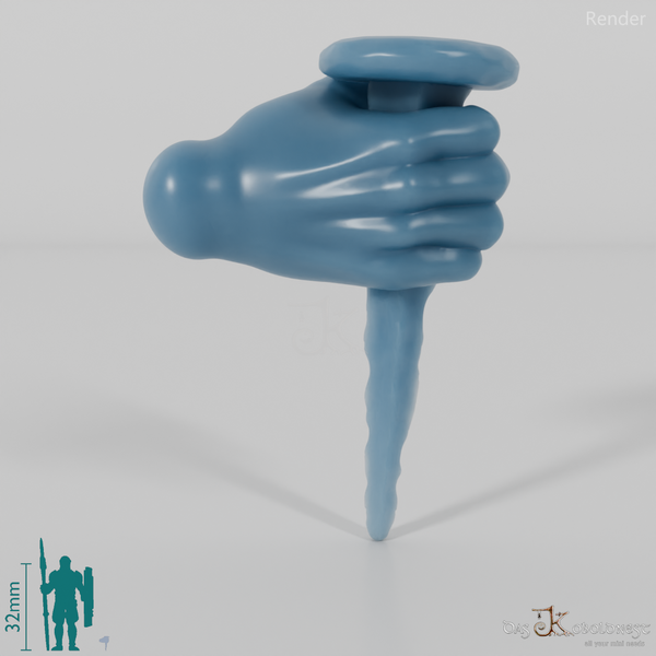 Halbling-Hand mit Nagel