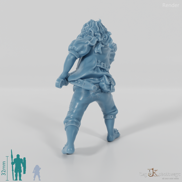 Perry, Halbling-Kämpfer in Kampfhaltung