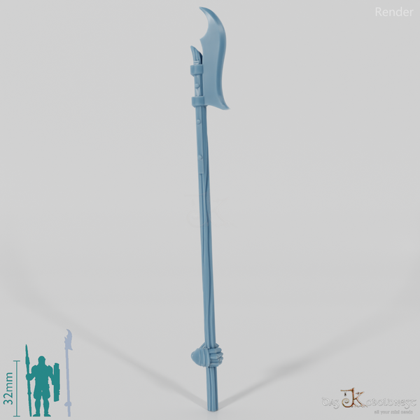 Menschen-Stangenwaffe A, hinten gegriffen mit Hand (Gonthan)