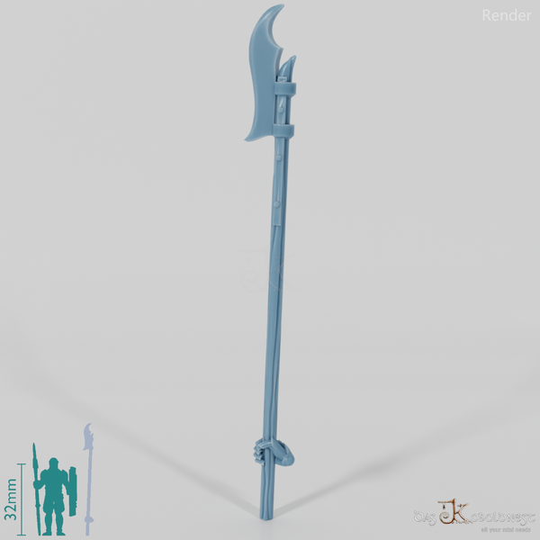 Menschen-Stangenwaffe A, hinten gegriffen mit Hand (Gonthan)